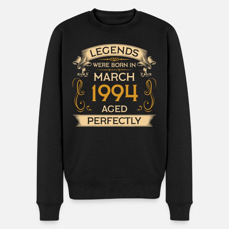 Geburtstag Legends Were Born In März 1994 - Männer Premium Bio Pullover - Schwarz