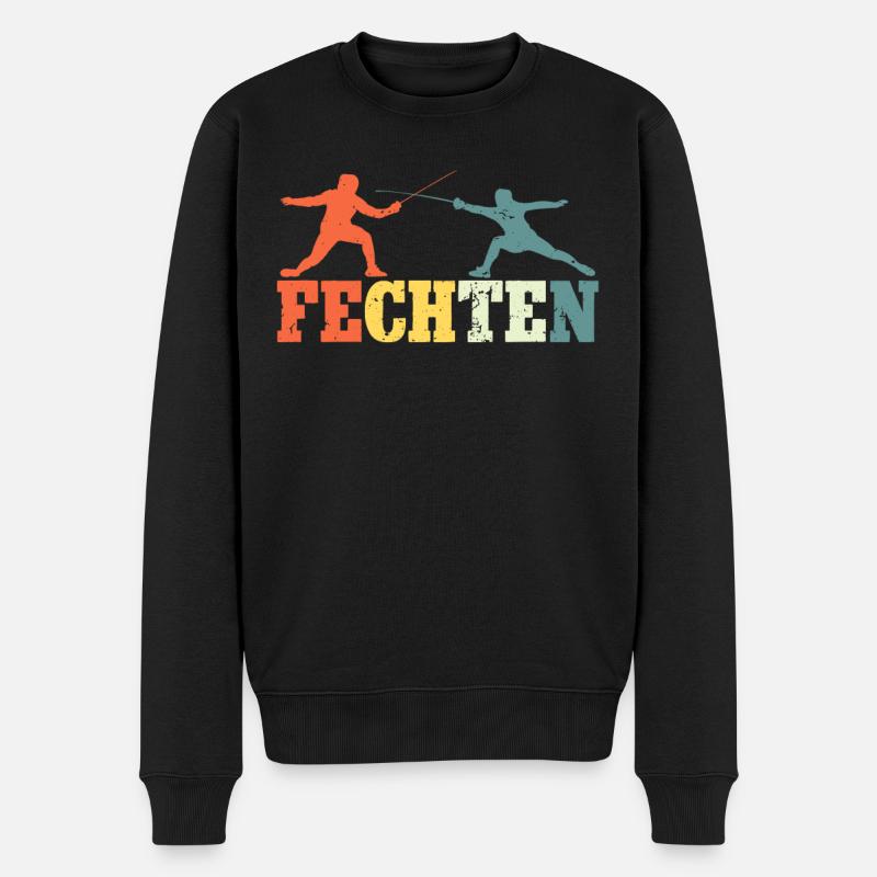 Fechten - Männer Premium Bio Pullover - Schwarz