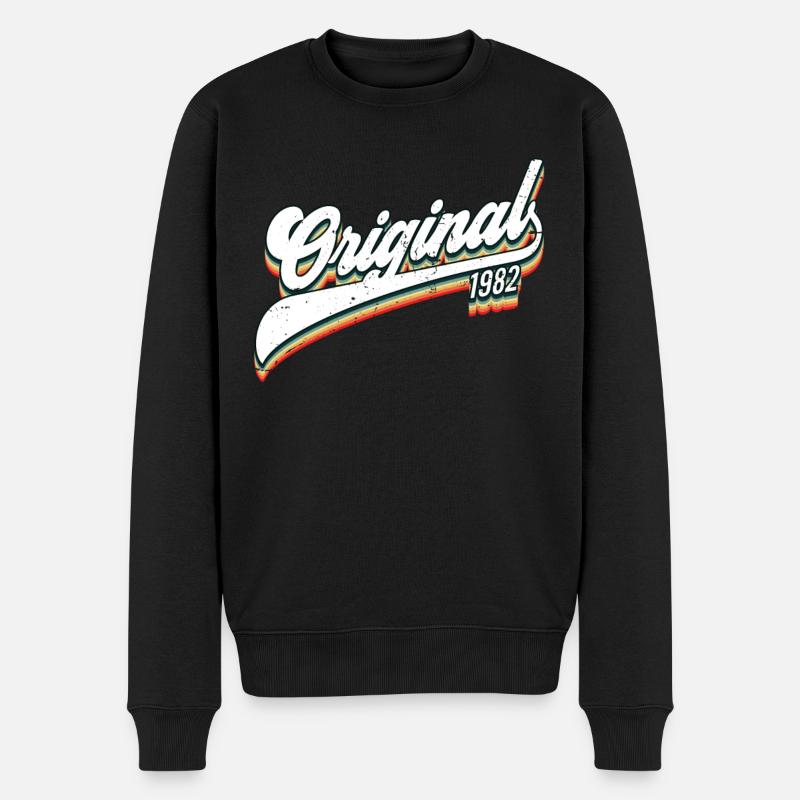 1982 Geburtstag - Männer Premium Bio Pullover - Schwarz
