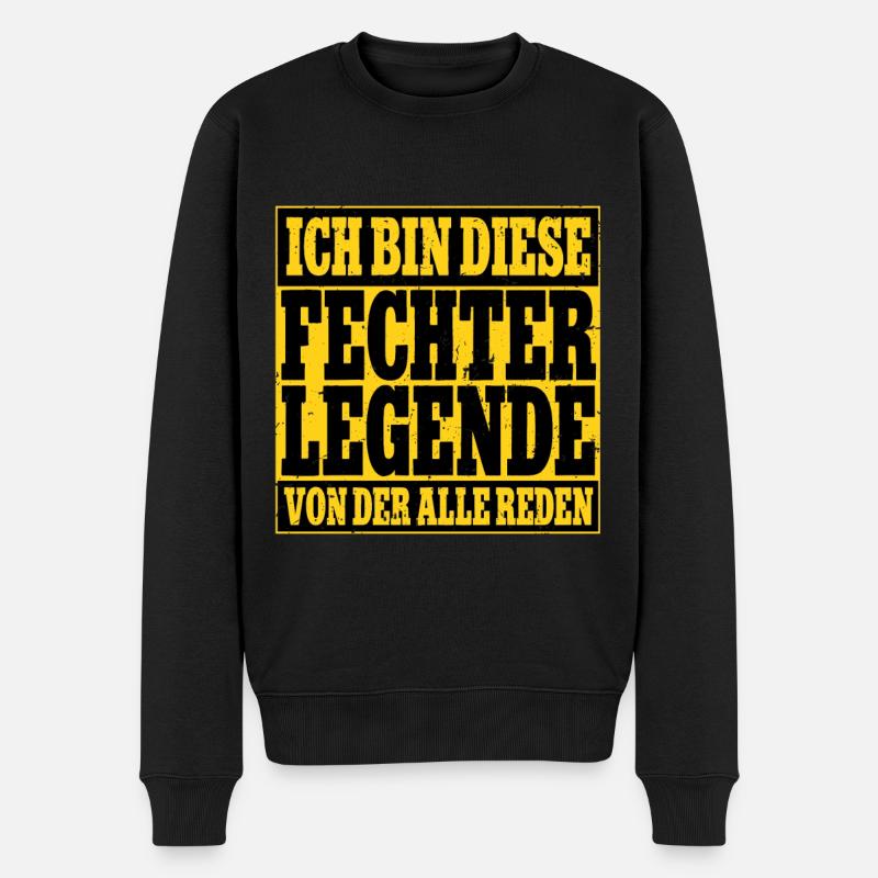 Fechten - Männer Premium Bio Pullover - Schwarz