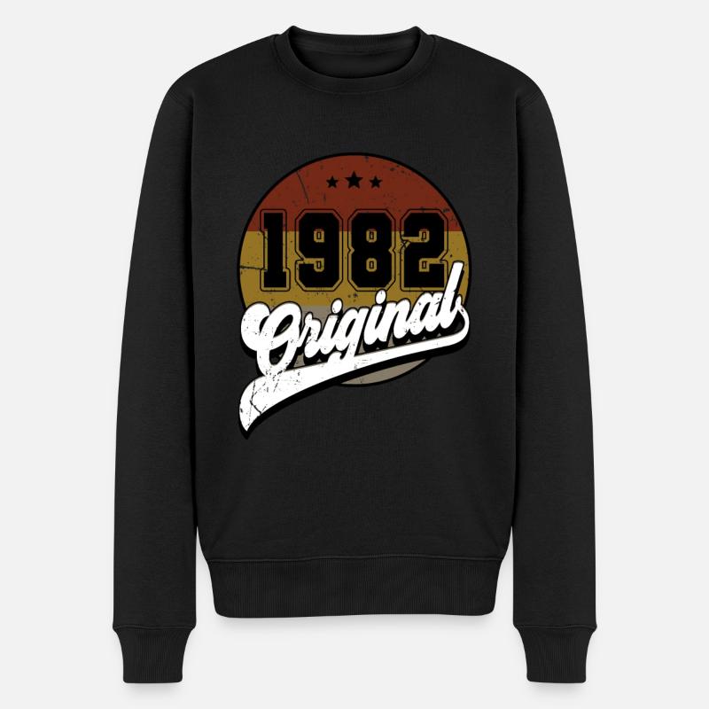 1982 Geburtstag - Männer Premium Bio Pullover - Schwarz