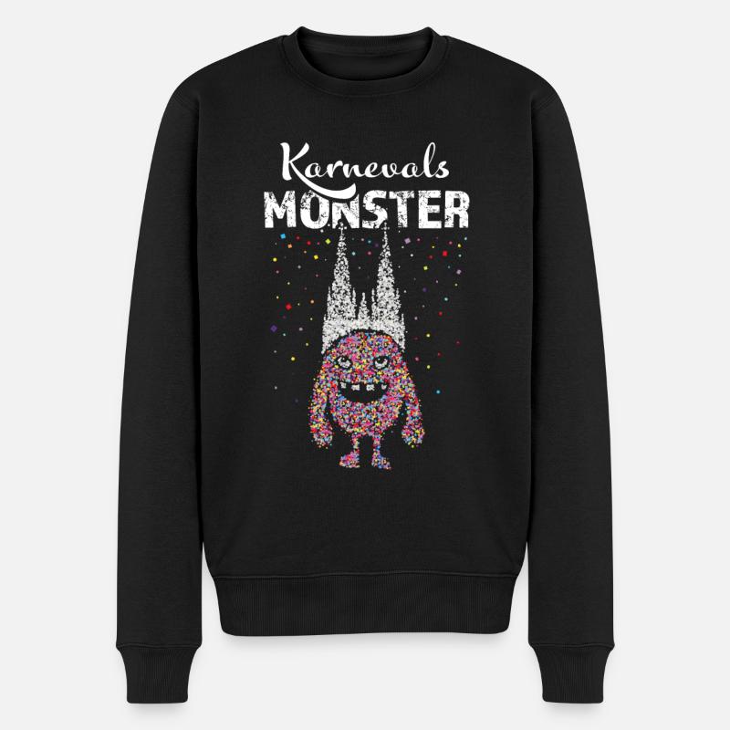 Karneval Köln Kölner Dom Konfetti Fasnacht Colonia - Männer Premium Bio Pullover - Schwarz