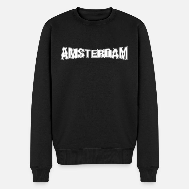 Amsterdam - Männer Premium Bio Pullover - Schwarz