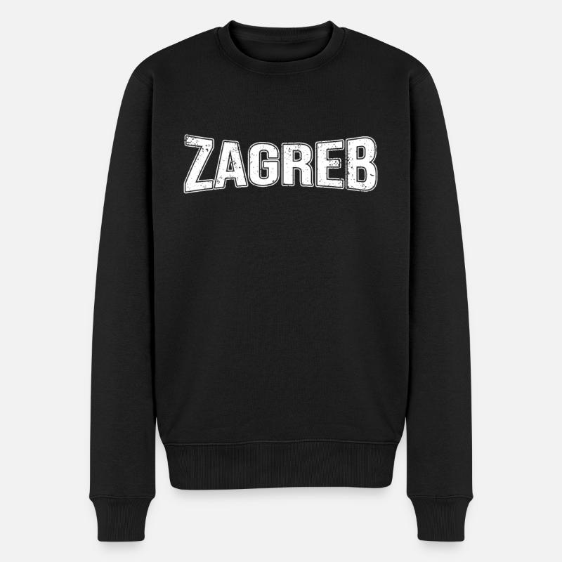 Zagreb - Männer Premium Bio Pullover - Schwarz