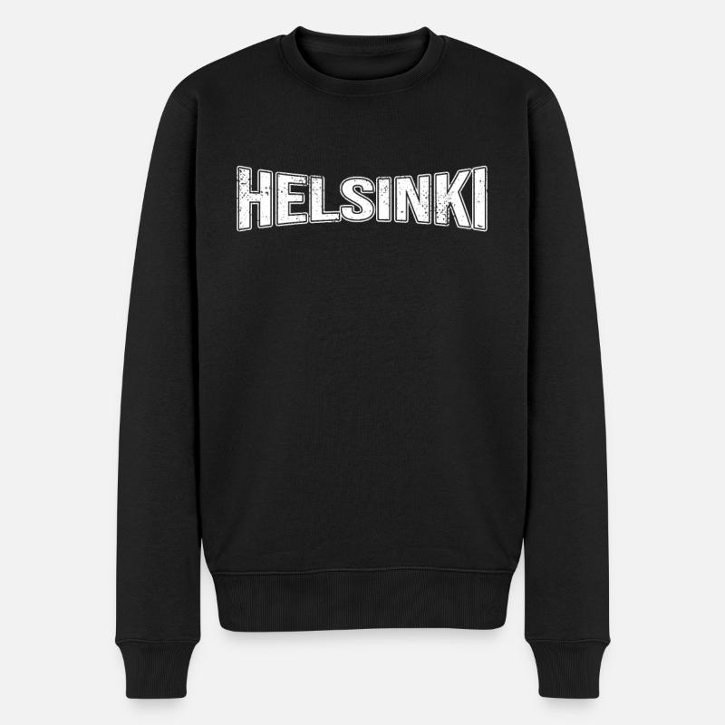 Helsinki - Männer Premium Bio Pullover - Schwarz