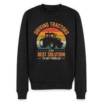 Problemlösung Traktor Landwirtschaft - Männer Premium Bio Pullover - Schwarz - Vorne - Nico (187cm)