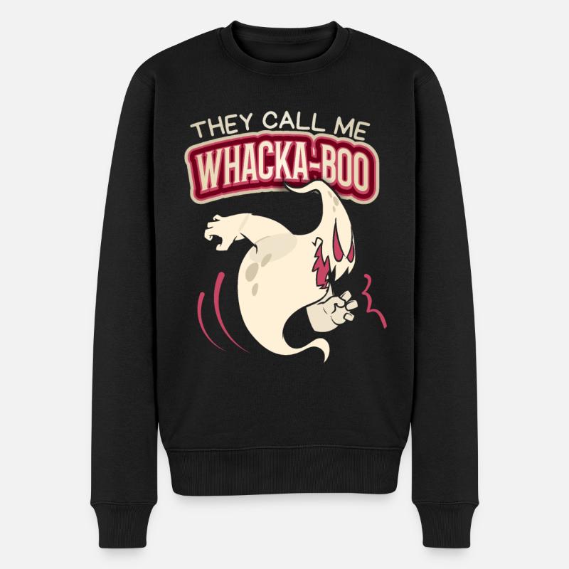 Lustiger-Geist, Spruch Halloween Whacka-Boo - Männer Premium Bio Pullover - Schwarz