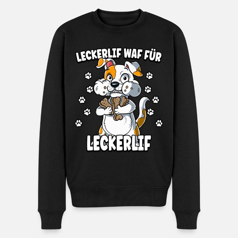Hunde Spruch Lustig - Männer Premium Bio Pullover - Schwarz