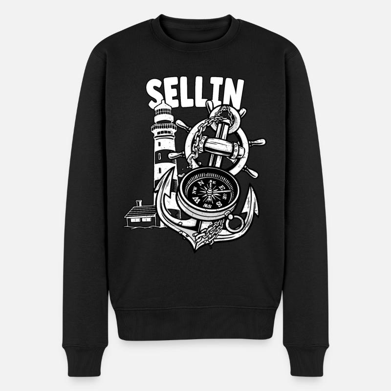 Sellin - Männer Premium Bio Pullover - Schwarz