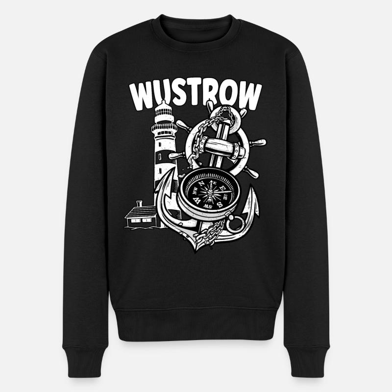 Wustrow - Männer Premium Bio Pullover - Schwarz
