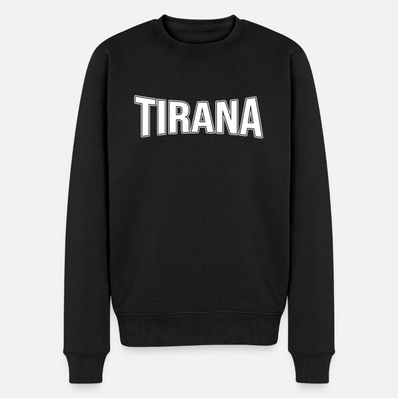 Tirana - Männer Premium Bio Pullover - Schwarz