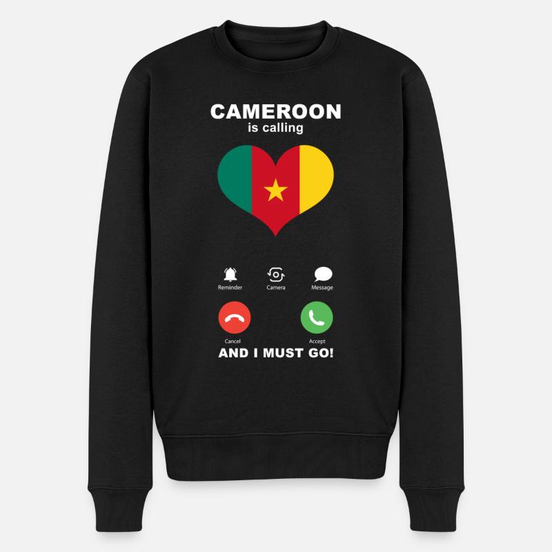 Le Cameroun appelle Cameroun Heart Souvenir - Pull Premium bio Homme - noir