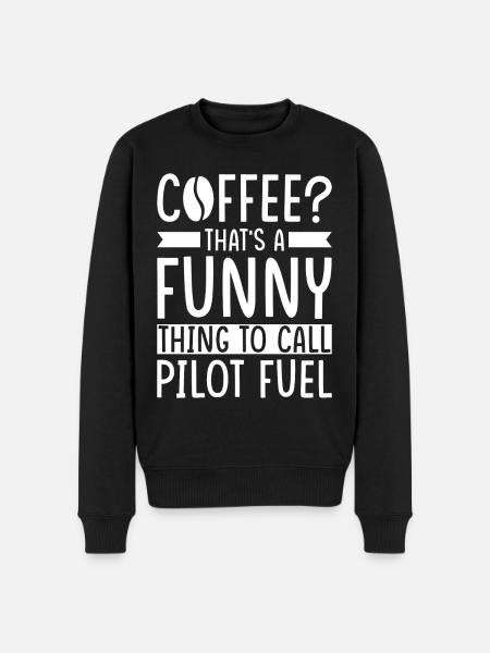 Pilot Coffee Saying - Men's Premium Organic Jumper - black