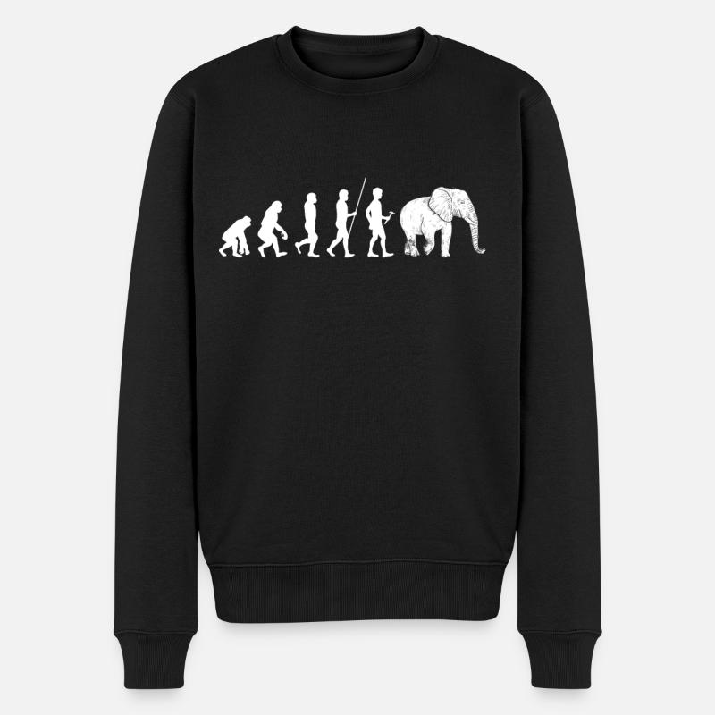 Elefant Elefanten Elephant Rüsseltier Zoo Zirkus - Männer Premium Bio Pullover - Schwarz