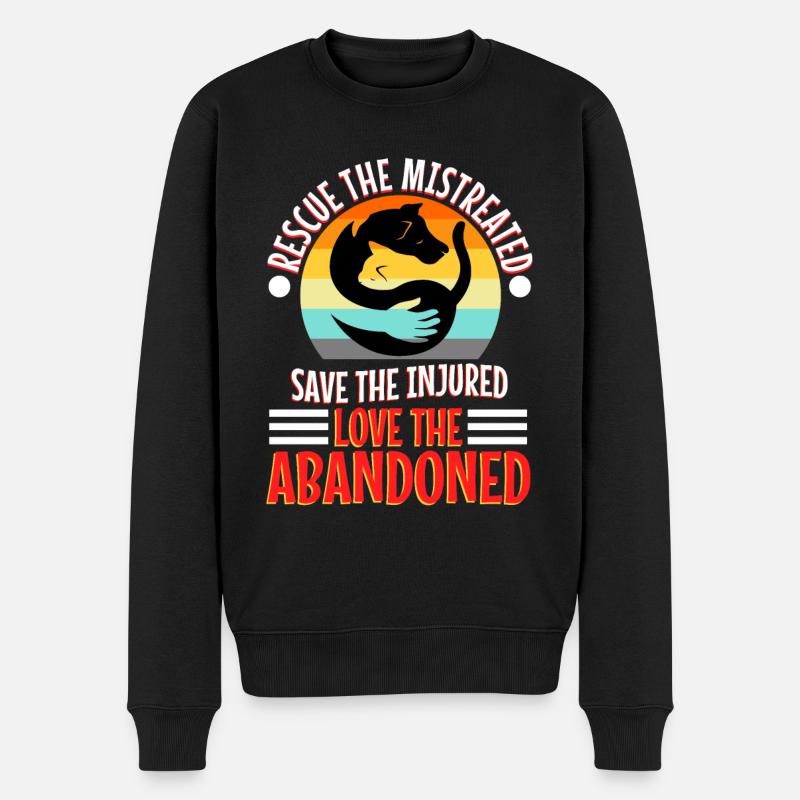 Rescue the mistreated - Männer Premium Bio Pullover - Schwarz