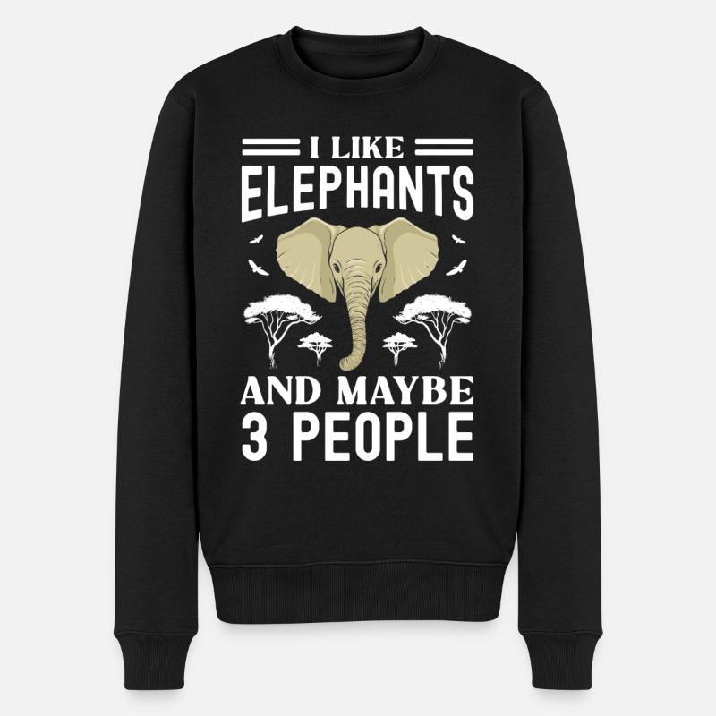 Éléphant - Pull Premium bio Homme - noir