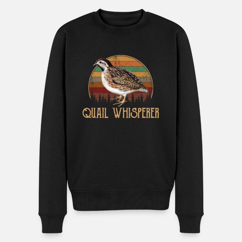quail whisperer, quail - Männer Premium Bio Pullover - Schwarz