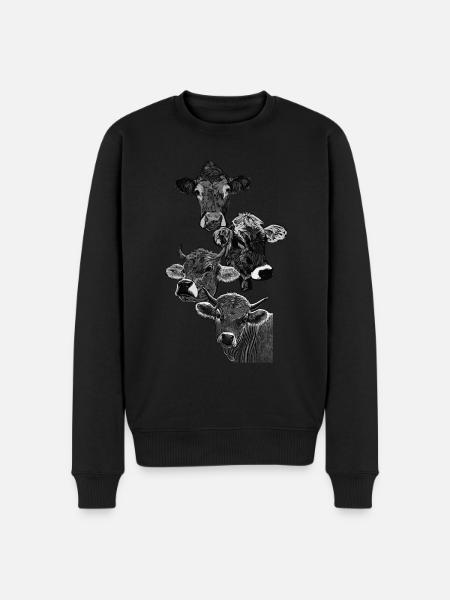 Four heads of four cows - Men's Premium Organic Jumper - black