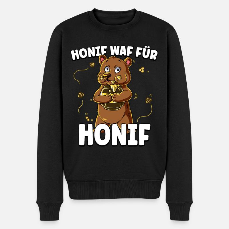 Bär Honig - Männer Premium Bio Pullover - Schwarz