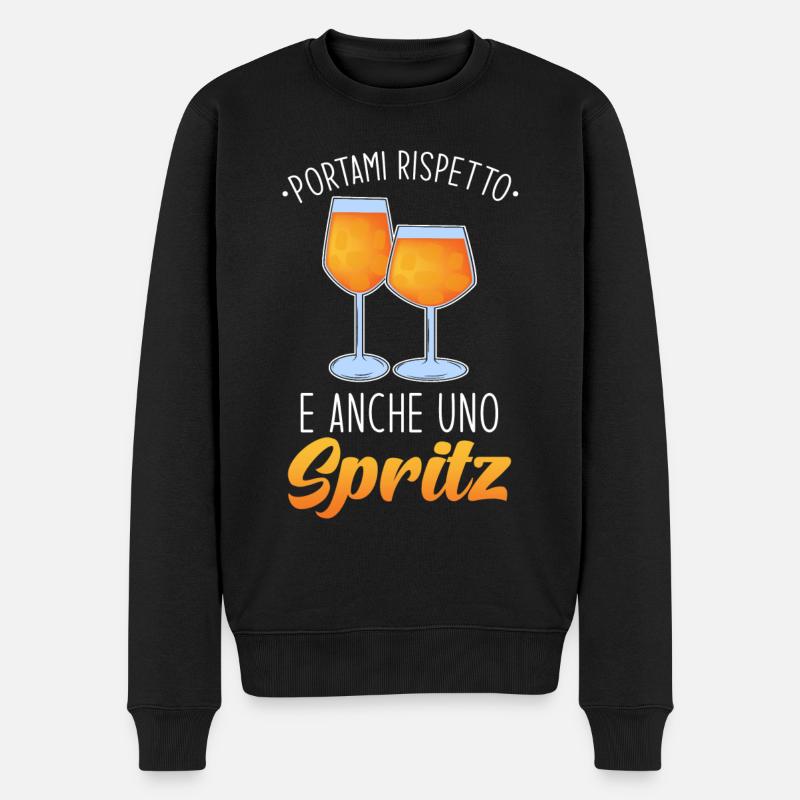 Spritz Cocktail Italien - Männer Premium Bio Pullover - Schwarz
