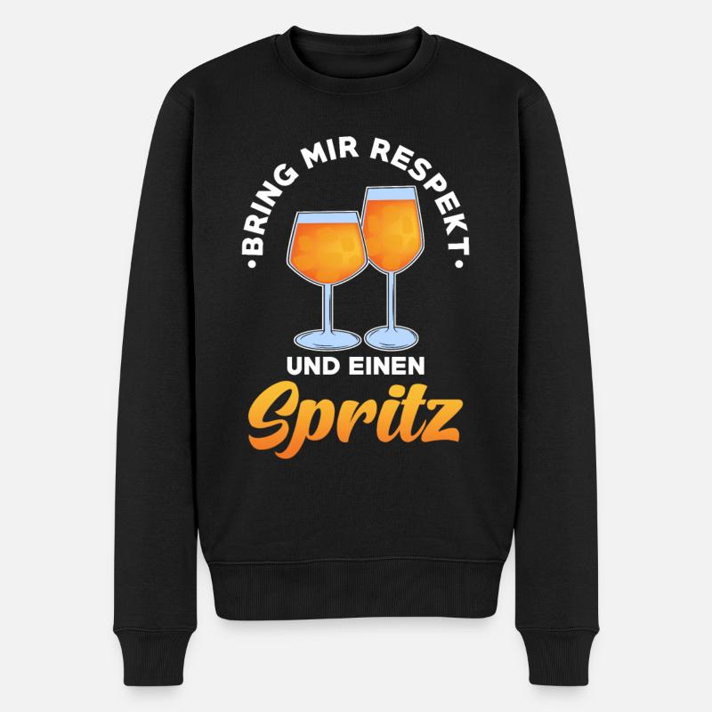 Spritz Cocktail - Männer Premium Bio Pullover - Schwarz