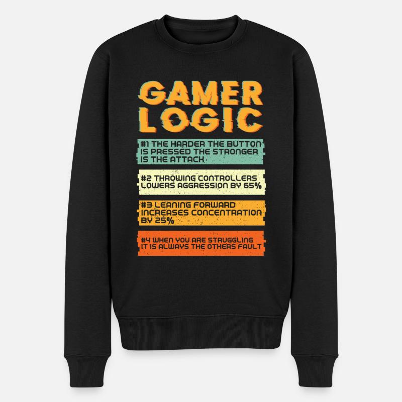 Jeu logique de joueur - Pull Premium bio Homme - noir