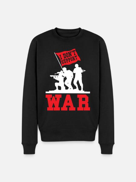 Pacifist Peace Anti-War Saying - Men's Premium Organic Jumper - black