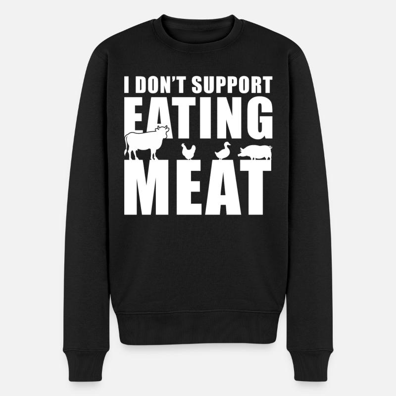 Veganer Vegetarier Verzicht Auf Fleisch - Männer Premium Bio Pullover - Schwarz