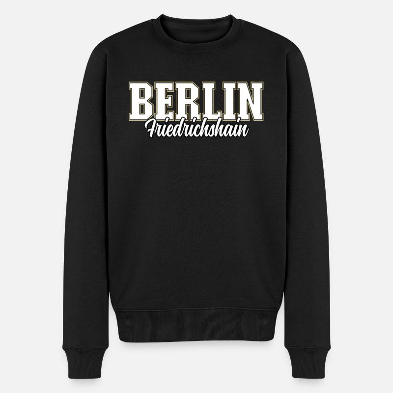 Berlin Friedrichshain - Männer Premium Bio Pullover - Schwarz