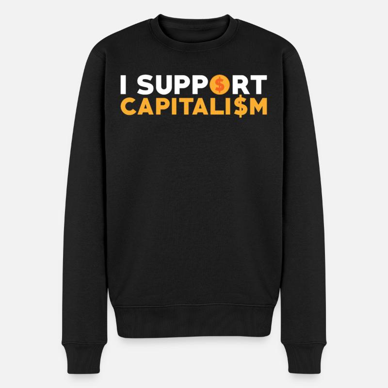 Kapitalismus - Männer Premium Bio Pullover - Schwarz
