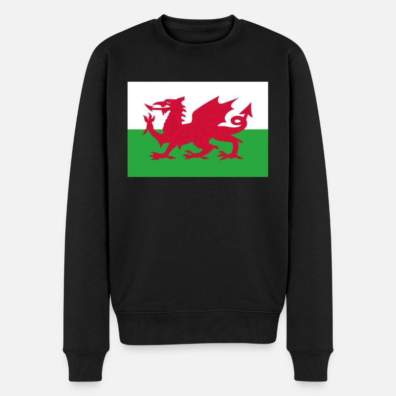 Drapeau officiel du Pays de Galles Welsh Country Pride - Pull Premium bio Homme - noir