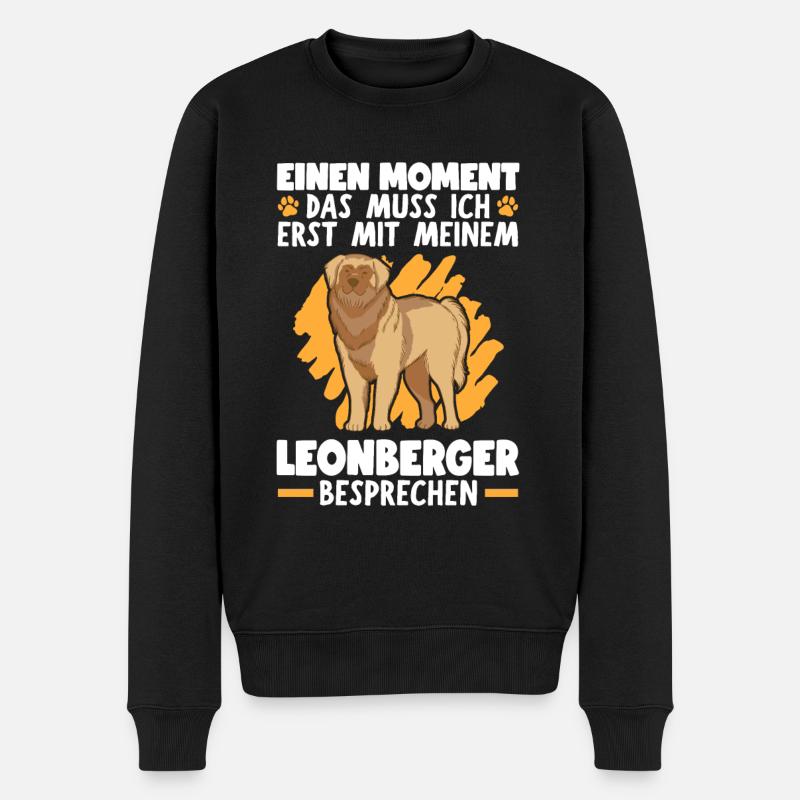 Das muss ich mit meinem Leonberger besprechen - Männer Premium Bio Pullover - Schwarz