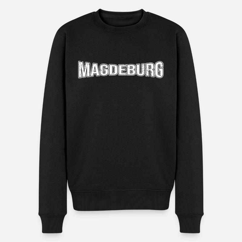 Magdeburg - Männer Premium Bio Pullover - Schwarz