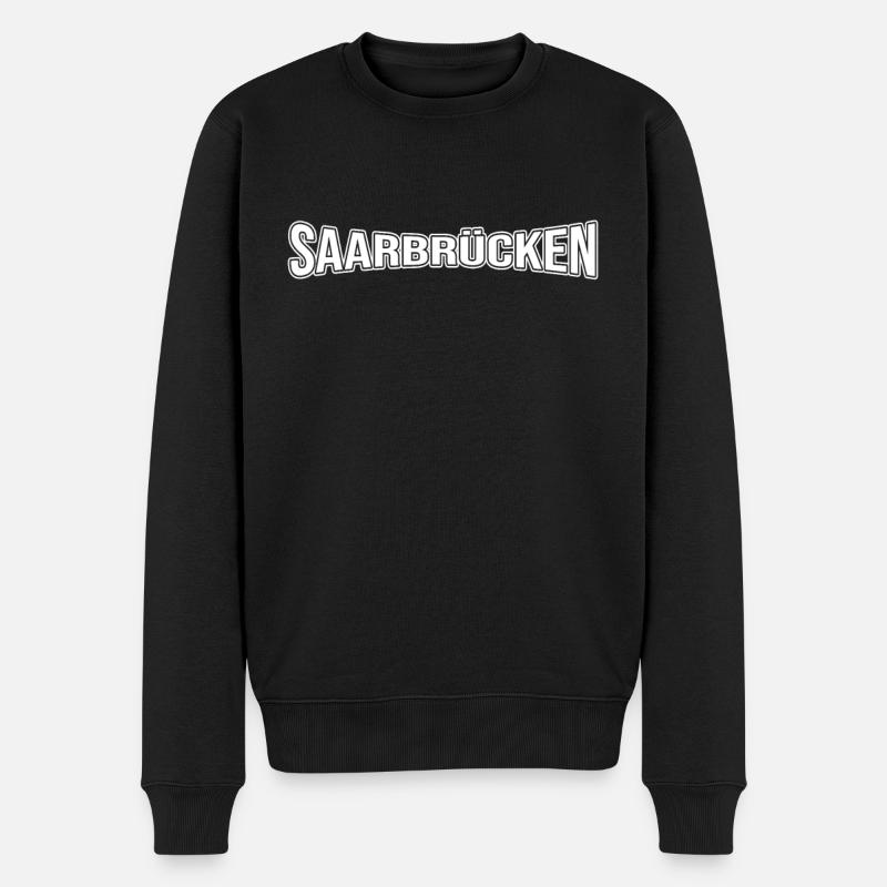 Saarbrücken - Männer Premium Bio Pullover - Schwarz