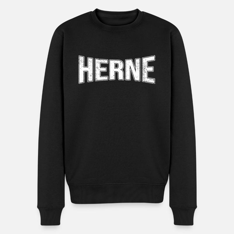 Herne - Männer Premium Bio Pullover - Schwarz
