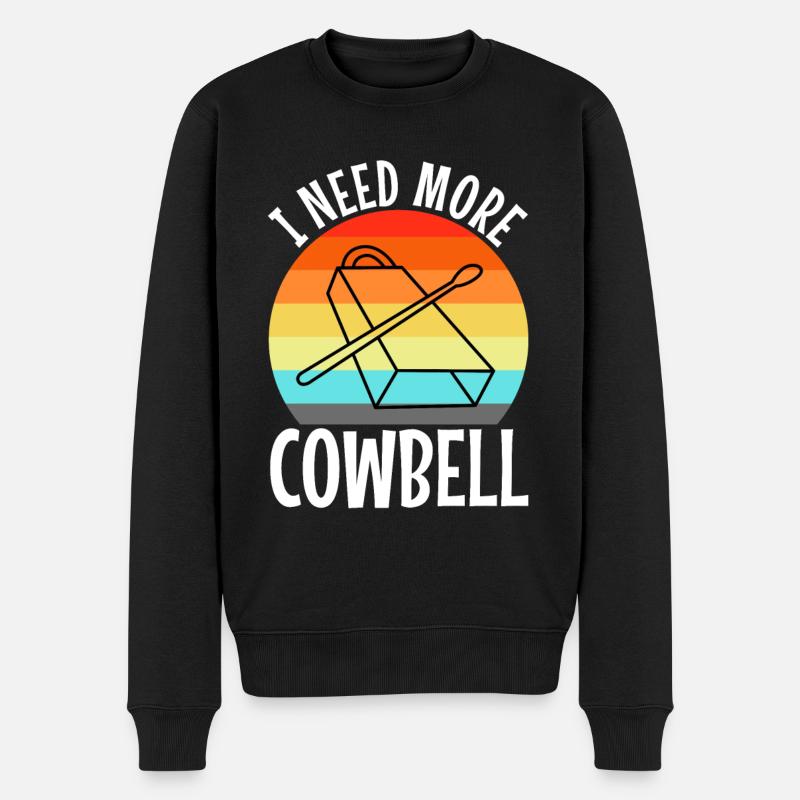 I need more Cowbell - Männer Premium Bio Pullover - Schwarz