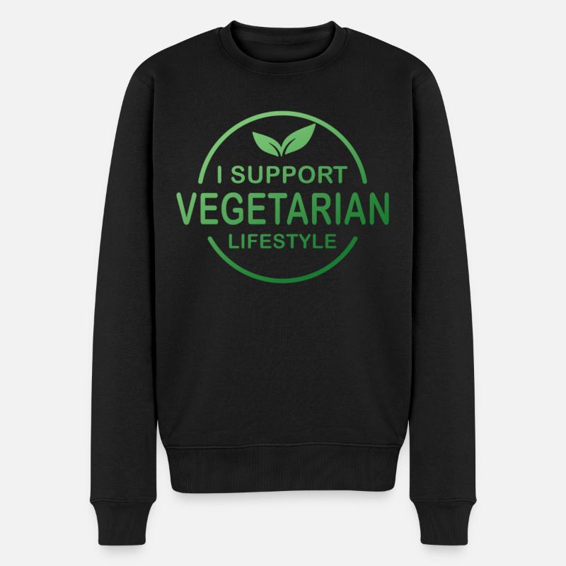 Vegetarier Geschenk Vegetarier Leben - Männer Premium Bio Pullover - Schwarz