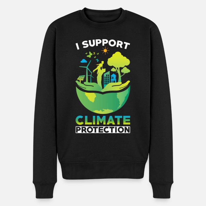 Klimaschützer Klimaschutz Support - Männer Premium Bio Pullover - Schwarz