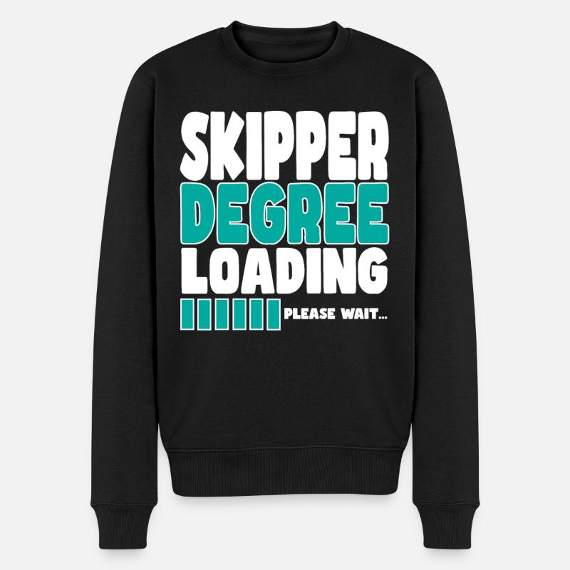 Skipper lädt Ausbildung - Männer Premium Bio Pullover - Schwarz