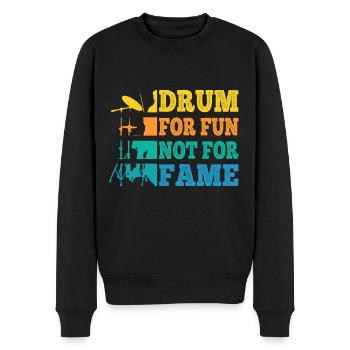 Batteur Retro Vintage Drum For Fun Not For Fame - Pull Premium bio Homme - noir - Devant - Nico (187cm)