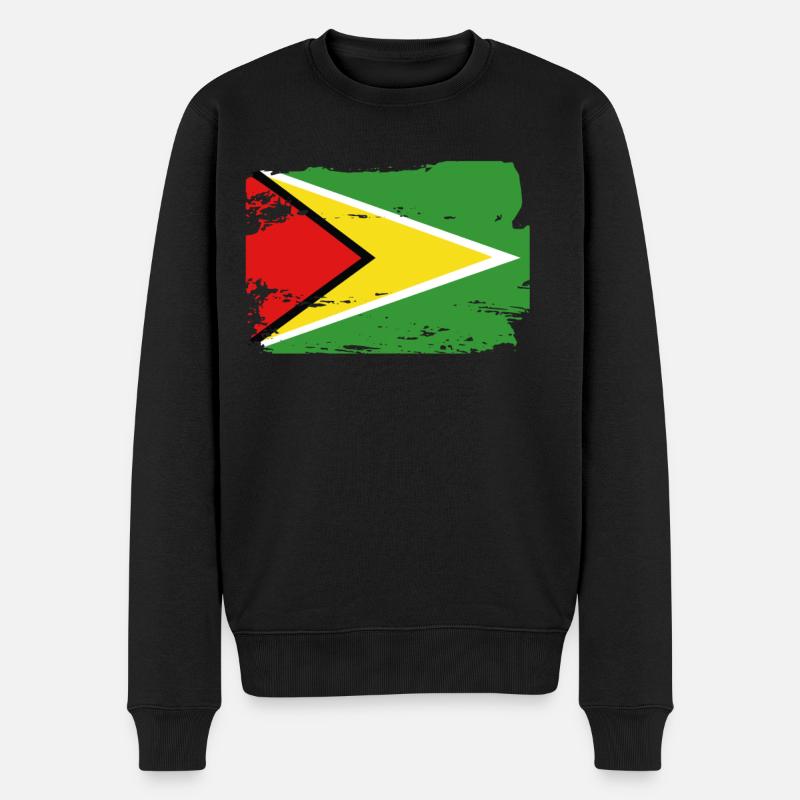 Drapeau officiel guyanais Country Pride - Pull Premium bio Homme - noir