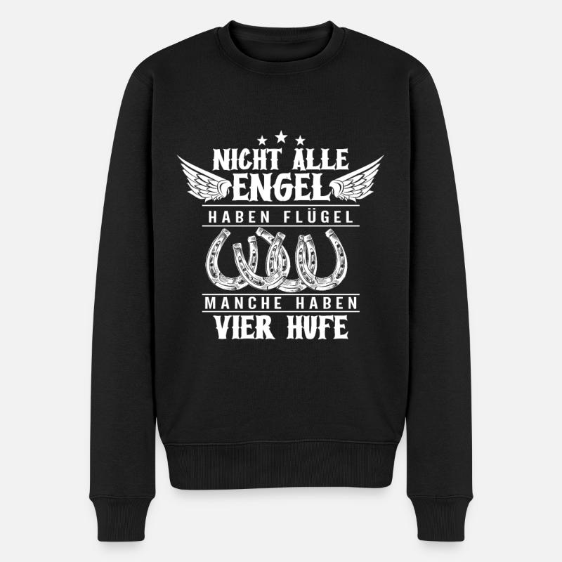 Pferde - Männer Premium Bio Pullover - Schwarz