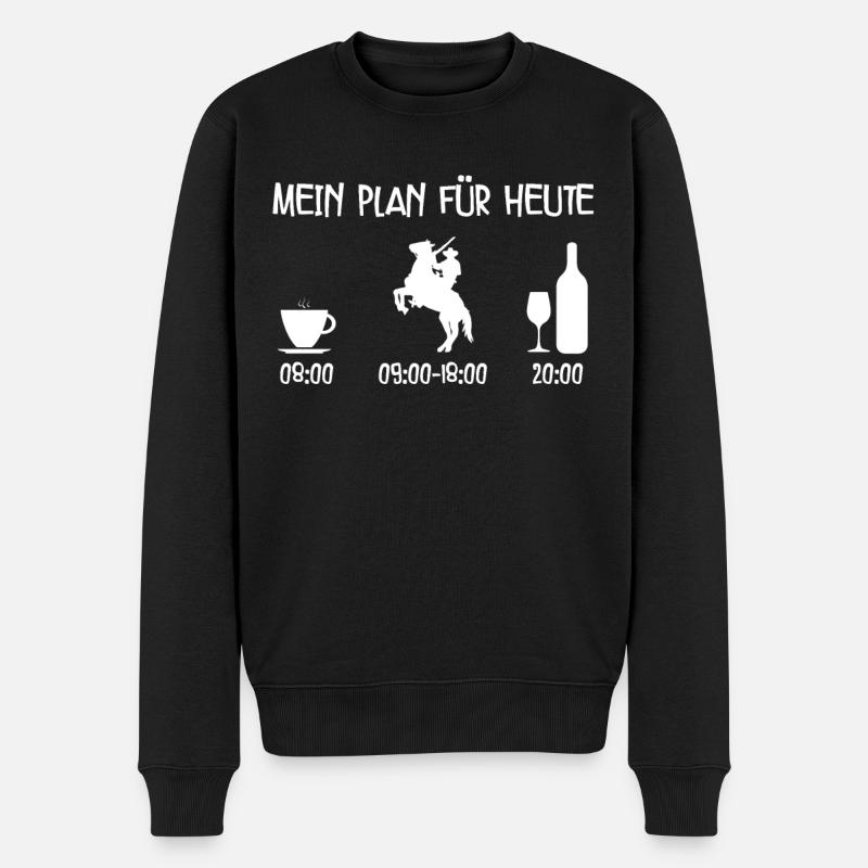 Pferde - Männer Premium Bio Pullover - Schwarz