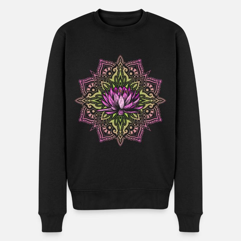 Yoga Mandala - Pull Premium bio Homme - noir