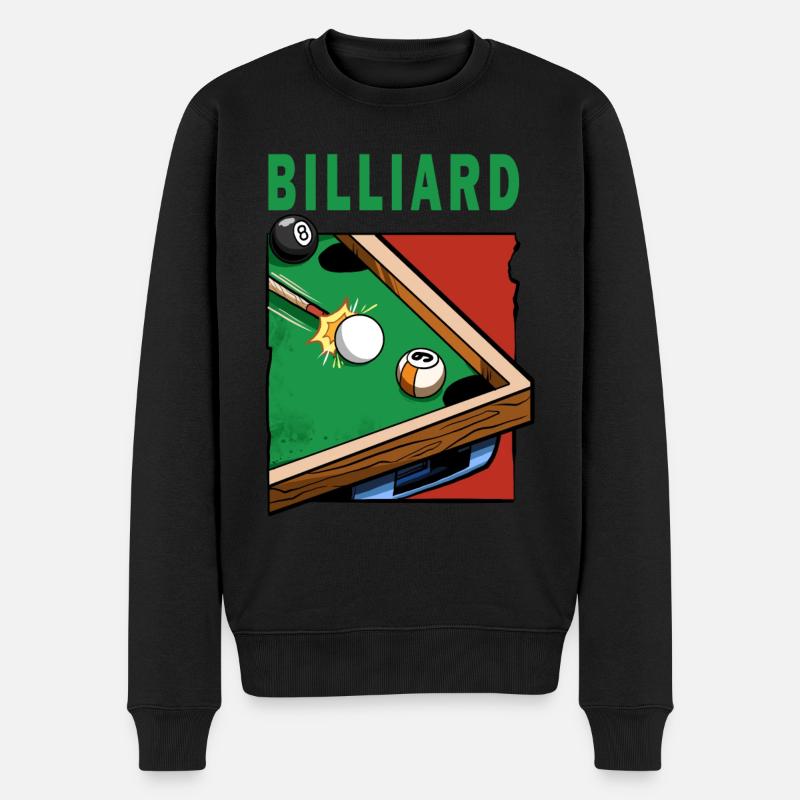 Billard Billard Tisch Billardspieler - Männer Premium Bio Pullover - Schwarz