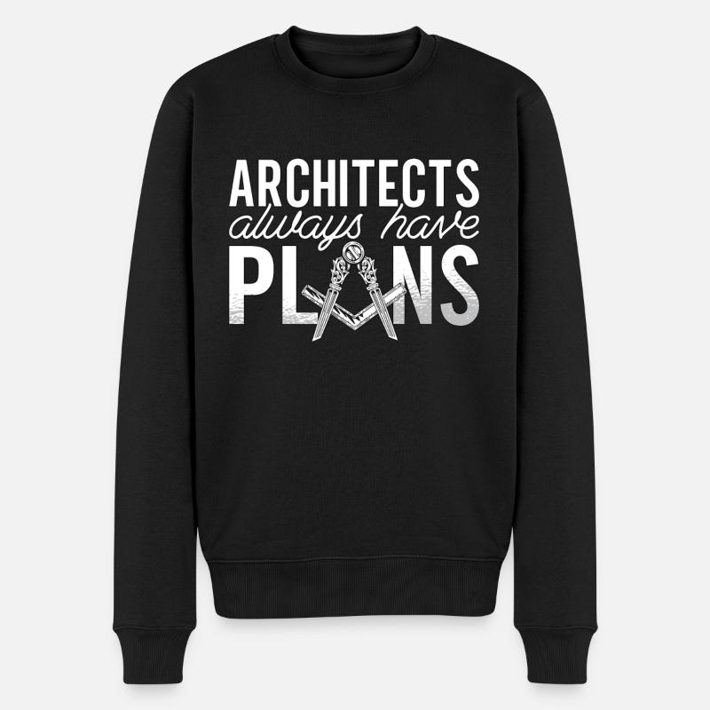 Architect Architects Always Have Job Architecture - Männer Premium Bio Pullover - Schwarz