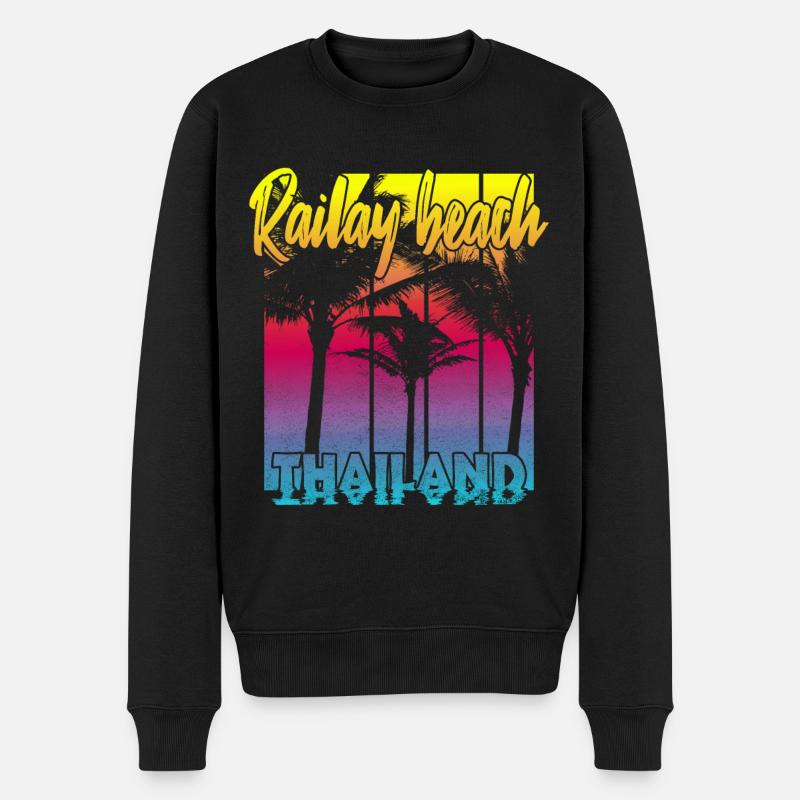 Railay Beach Thailand - Männer Premium Bio Pullover - Schwarz