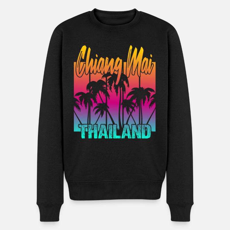 Chiang Mai Thailand - Männer Premium Bio Pullover - Schwarz