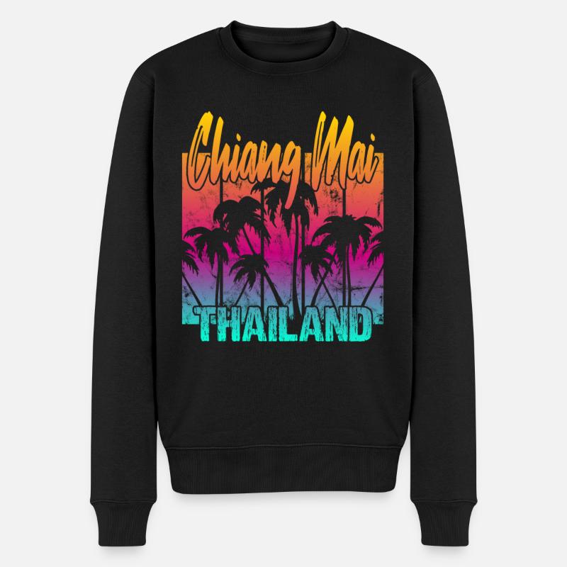 Chiang Mai Thaïlande - Pull Premium bio Homme - noir