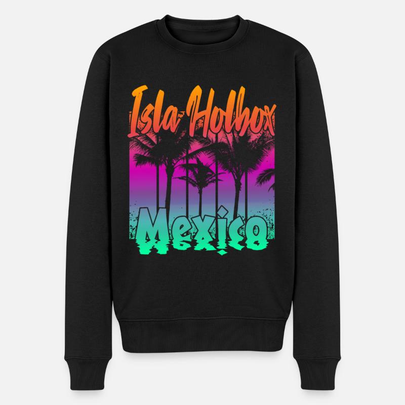 Isla Holbox Mexico - Männer Premium Bio Pullover - Schwarz